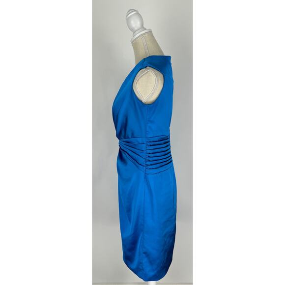 Tadashi Collection Womens Blue Sheath Dress V Neck Size Medium Sleeveless Formal - Picture 4 of 11